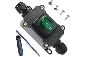 ATMWM IP67 Wasserdichter Inline Schalter Kabelschalter Schnurschalter, Kabelschalter Wasserdichte Anschlussdose für Den Außenbereich, Schalter Wasserdicht Licht Joystick Taste