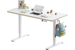 ‎HUANUO HUANUO Elektrischer Kinderschreibtisch Höhenverstellbar 120 x 60 cm, Höhenverstellbarer Schreibtisch Ganze Tischplatte mit 3 voreingestellten Höhen