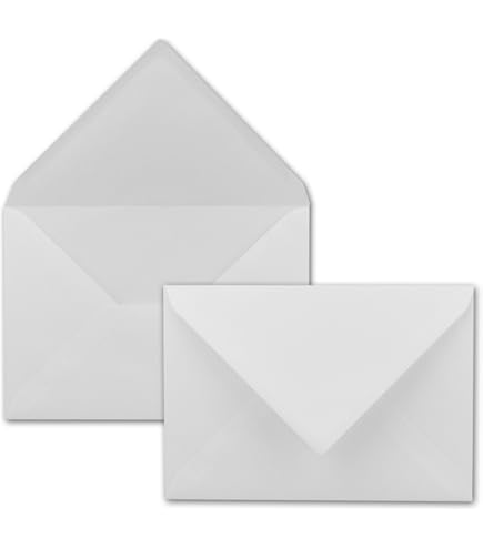 50 Brief-Umschläge Creme - DIN C5 - gevoerd - 90 g/m² - 16,2 x 22,9 cm - natte plakrand met puntige klep - hoogwaardige enveloppen - van Gustav Neuser