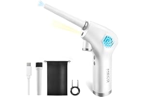 MECO ELEVERDE MECO Soplador de Aire Inalámbrico Recargable, Aire Comprimido Limpieza PC, Limpiador de Teclado con Luz LED para Ordenador Portátil,Polvo, Migas,Ventiladores de Torre, Impresora,Automóvil