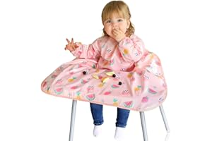 Bibetta Wipeezee Premium Baby Weaning Bibs With Sleeves For 6 month+, Waterproof Coverall Bibs for Baby, Toddler, Boy, Girl | UK Design Eco Friendly & Durable Wipeable Bib for Highchair Baby Feeding