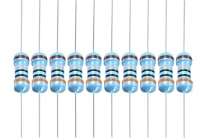 YOKIVE 50 PCS Metal Film Resistors, 3 Ohm Resistor with 1/2W 1% Tolerance, Lead, Good for DIY Electronic Projects (5 Color Bands, 9±1mm)