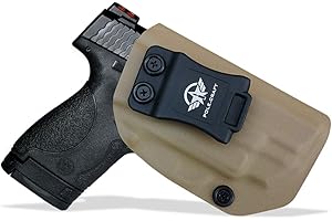 POLE.CRAFT M&P Shield 9mm Kabura IWB Kydex Kabura Dopasowane: Smith & Wesson M&P Shield 9mm/.40 M2.0 S&W - With Integrated Laser - Wewnątrz pasa Ukryte Carry - Adj. Trzymaj pochylony - przycisk-Mag Okładka, brak zużycia, brak drgań