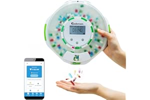 Adamson TimelyMed Smart Pill Dispenser Machine with Alarm + WiFi App Monitoring + 28 Day Medicine Dispenser + Automatic Pill Dispenser for Elderly with Alarm & Alzheimers Care + Lock Key + New