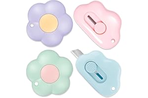 DEVENIRRICHE Mini Box Cutter, 4Stück Einziehbares Universalmesser Mini Utility Messer Kunststoff Tasche Messer Tragbar Kartonöffner für Umschlag Paket Papierschnitt Schachtel oder Verpackung