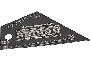 Gichusizy Outil de nivellement de la taille pour guitare, manche de la poignée, règle de mesure en acier inoxydable, taille de rocker, guitare luthier