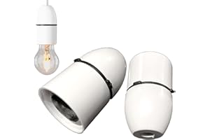 HASHK Ceiling Lamp Holder Light Bulb Socket Lamp Fitting High Temperature Resistance Ideal for Use in Confined Spaces Such As Bathrooms Bayonet Batten White (3pack lamp holder)