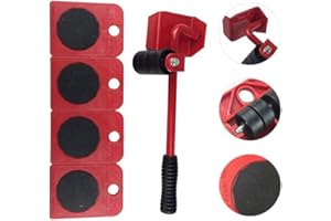 ADGO - Kit per spostare mobili, con cric per sollevamento da 150 kg