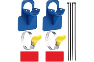 LUTER 2pcs Pool Hose Holders with Stainless Steel Clamps Cable Ties, Swimming Pool Pipe Holder Hose Support Brackets Set Above Ground Pool Accessories for Pipes Sagging Prevention