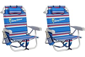 Tommy Bahama Mochila Silla de Playa 2 Pack (pez Vela y Palmas), Aluminio, Multicolor