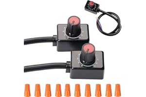 Youmile 2 szt. DC 0/1-10 V ściemniacz LED mini kontroler przełącznik obrotowy PWM ściemnianie z nasadką na guzik do sterowników LED z możliwością ściemniania 0/1-10 V do sterowania oświetleniem