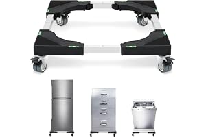 Nefish Furniture Dolly Adjustable Mini Fridge Stand with Wheels Washing Machine Stand Mobile Roller with 4 Locking Swivel Wheel Universal Mobile Base Moving Cart for Dryer Refrigerator