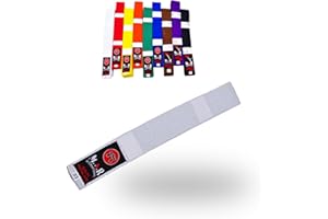 MAR INTERNATIONAL MAR |Martial Arts Coloured Plain Belts Karate, Judo, Taekwondo, Jiu Jitsu, Colour Ranking Grading Belts Solid Plain Poly Cotton with 9 Rows of Stitching Durable Belts in Various Sizes (220cm 320cm