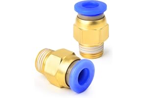 TAILONZ PNEUMATIC Male Straight 8mm Tube OD x 1/8 BSP Push to Connect Fittings PC8-01 (Pack of 2)