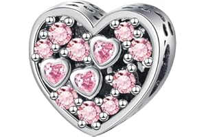 GOUWO Breloque en Argent 925 en Forme d'insecte et de Cœur Compatible Avec Les Bracelets et Colliers Pandora Pour Femme Mère Fille Anniversaire Halloween Fête Des Mères Saint-Valentin