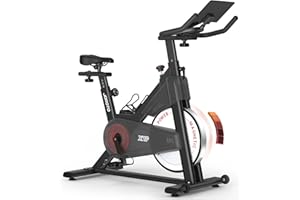 ‎JOROTO JOROTO Heimtrainer Fahrrad mit Magnetischem Widerstand, Ergometer Hometrainer mit RPM Monitor, Spezialisiertes Indoor-Cycling-Bike, 15 KG Schwungrad | Bis 150 KG| 11,8 Zoll Tablet-Halter (Schwarz)