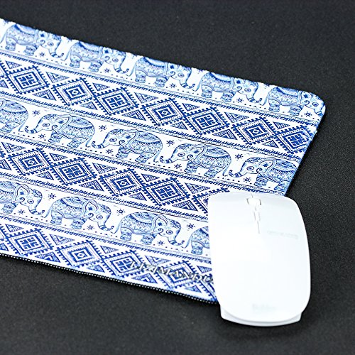 Gaming Mauspad(260 x 210 x 4 mm) ,Lizimandu Silent Designer Mousemat /Standard Size Anti-Rutsch-Gummi-Basis Mauspad(Elefanten/Elephant) - 4