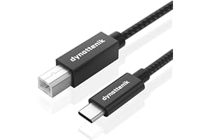 dynattenik USB-C zu B MIDI Interface Adapter für MIDI Keyboard Controller - 1,8m, Geflochtenes Nylon, Metall