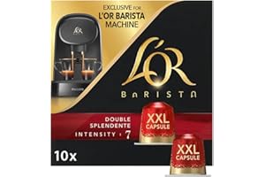 L'OR - Capsules XXL - Splendente - Intensité 7 - Torréfaction Légère - Compatibilité Exclusive L'OR BARISTA® - 5 lots de 10 capsules aluminium