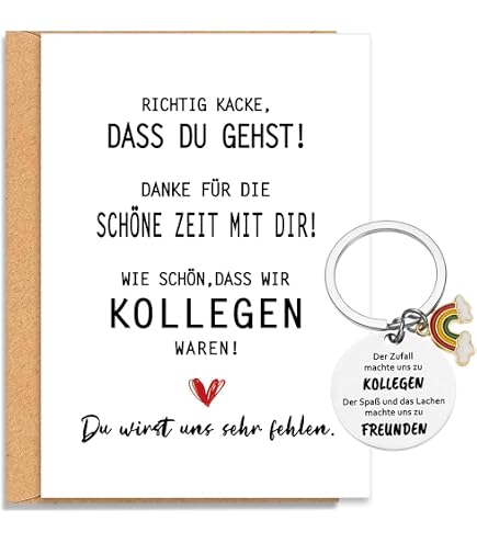 Tenare Abschiedsgeschenk-Set – Mit Schlüsselanhänger, Karte & Stift, Für Kollegen, Lehrer, Erzieher
