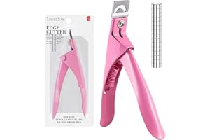 ‎MELODYSUSIE MelodySusie Acryl Nagelknipser mit 15 Stück Magneten Tip Cutter für Fake-Gel-Nägel Sharp Professional Maniküre Pediküre mit Längenmessung Trimmer Nagelpflege-Tools (Pink)