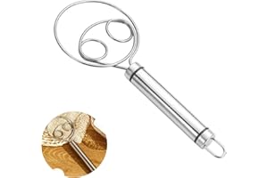 RUMGUG Oryginalna duńska trzepaczka, ubijaczka do ciasta 13 cali, mikser do chleba z uchwytem ze stali nierdzewnej, półautomatyczna holenderska trzepaczka