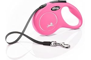 Croci Flexi New Classic, Guinzaglio per cani allungabile, 5 Metri/Taglia S - fino a 15 KG, Rosa