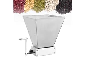 FETCOI Moulin à Malt Manuel 4L Broyeur à Grains à Main Avec 2 Rouleaux en Acier Inoxydable Réglable, Concasseur à Grains, à Blé pour le Brassage à la Maison
