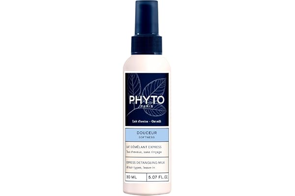 Phyto Paris - Douceur - Lait Démêlant Express - Soin Sans Rinçage Cheveux Disciplinant Anti-Frisottis - Hydratation, Brillance - Démêlant Cheveux au Lait d'avoine et Mauve Blanche, A partir de 3 ans