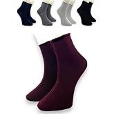 CİHO Premium 5 &Ccedil;ift Bambu Kadın Lastiksiz Roll Top Soket Dikişsiz &Ccedil;orap, İz Bırakmayan ve Sıkmayan 36-40