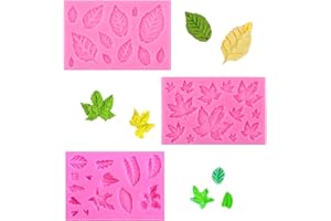 GIEEU Foglia Stampi in Silicone,Stampo per Fondente Foglia d'Acero,Mini Stampi in Silicone per decorare torte o lecca-lecca al cioccolato