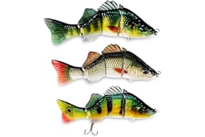 ods Lure Leurre de Basse 10,4 cm Kit de leurre de pêche réaliste Joints Swimbaits Mulit Section Swimbait pour la Basse Truite et Le brochet