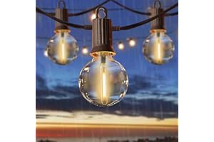 ZOTOYI LED Outdoor String Lights Mains Powered, 50Ft Waterproof IP65 Garden String Lights, 25+2 G40 Globe Bulbs(2 Spare), Shatterproof Festoon Lights for Outside Bistro Backyard Party Cafe