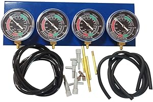 ORETG45 Kit indicador vacío Universal Clear Dial Testing Balancer SY Install Control calibración para Motores Accesorio Motocicleta Carburador Sincronizador Varilla extensión con Manguera Base Metal