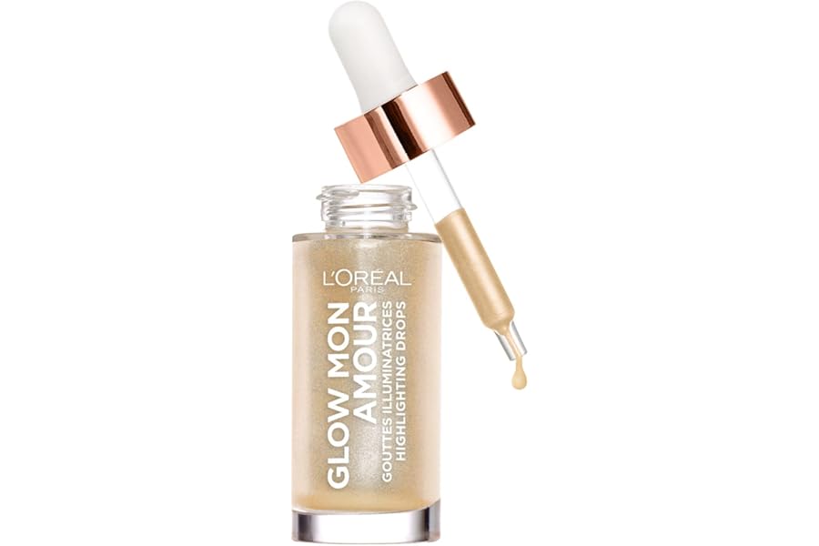 L’Oreal Paris Highlighting Drops, Glow Mon Amour Sparkling Love, Natural and Luminous, Liquid Formula with Nourishing Coconut Oil