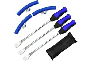 Dulamet Lot de 3 Démonte-pneus - 11,5 Pouces - avec 3 Protections de Jante - pour Moto, Vélo, Auto, Voiture, Scooter, Trottinette électrique