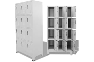 Festnight Armadio Archivio Metallico,Armadio Ufficio Metallico,Armadio Metallico,Armadietto Metallico,Armadietto a 12 Scomparti,Armadietto Spogliatoio 90x45x180 cm