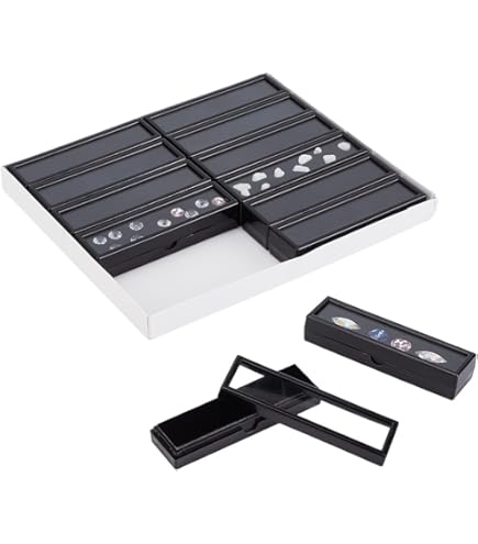 OLYCRAFT 24 Stuks 2 Kleuren Vierkante Plastic Losse Edelsteen Display Box Transparante Sieraden Doos Kleine Sieraden Opbergdoos met Spons Losse Diamanten Doos voor Sieraden Display -2.9x2.9x2.3cm