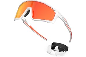 ‎KAPVOE KAPVOE Polarisiert Fahrradbrille Herren Damen Rennrad Brille 3 Wechselgläsern TR90 Rahmen Sport Sonnenbrille UV400 Schutz Radfahren MTB Radbrille Laufen Volleyball Baseball Golf Wandern Triathlon