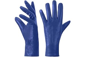 Harssidanzar Damen Lederhandschuhe Winter Warmes Kaschmirfutter Touchscreen Vintage Finished GL017EU