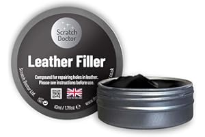 THE SCRATCH DOCTOR Scratch Doctor Leather Filler Repair Compound Fill Holes Cracks Scratches Scuffs on Leather Furniture Car Seats Shoes and Bags (Black, 10ml)