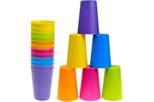 MEIYAXINWIN 12 Stück Bunte Plastikbecher 160ML Trinkbecher Kinder Becher Plastik Stabile Mehrweg Party-Becher Wiederverwendbare Trinkbecher Hartplastik Mehrwegbecher für Party (6 Farben)