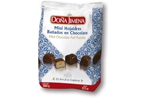 DOÑA JIMENA - Mini feuilletés enrobés de chocolat au lait, qualité suprême, gourmandises de Noël typiques, recette artisanale, 350g