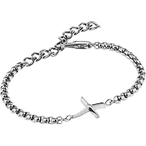 Collana Uomo Breil Logomania In Acciaio - Catena Groumette Con Logo, Chiusura A Moschettone, Regolabile