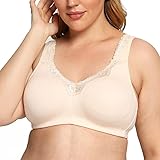 Ayigedu UK Women's Plus Size Bra Full Coverage Non-Wired Non-Padded Minimizer Cotton Bra