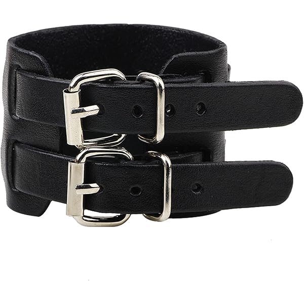Punk Leather Cuff Bracelet - Adjustable Bangle For Men & Women, Real Leather