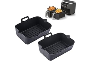 DZPUHUOJZ 2Teilig Airfryer Zubehör Silikonform für ninja AF400EU AF300EU heißluftfritteuse, Airfryer Silikonform, Silikoneinsatz Air Fryer Accessories für Ninja Dual Heißluftfritteuse Air Fritteuse