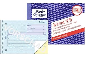 Avery Zweckform 1735 Ricevuta 1 pezzo Gelb, 2 Pezzi