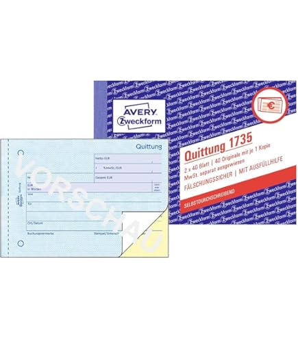 AVERY Zweckform Nummernblock 1 - 1000, 105 X 53 Mm, 5-farbig