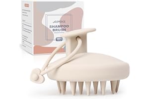 AIMIKE Masajeador Cuero Cabelludo, 100% Silicone Cepillo Masajeador Cuero para Reduce la Caspa, Estimula el Crecimiento del Cabello, Seco y Húmedo Cepillo para Champú Cuero Cabelludo, Avena